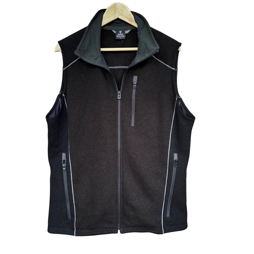 KUHL Inerceptr Vest Men's L Black Fleece Full Zip Outdoor Layering Pockets